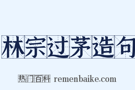 林宗过茅造句是什么意思的图片